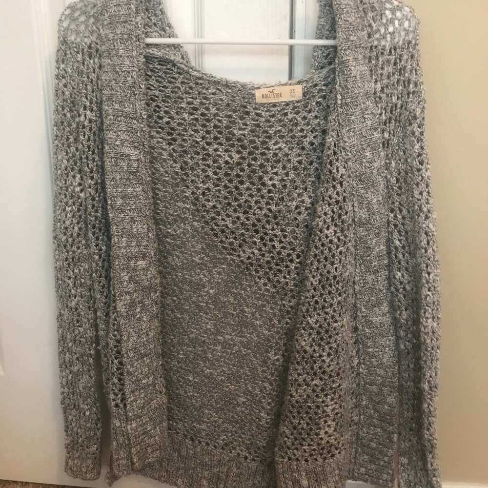 Hollister grey knit cardigan